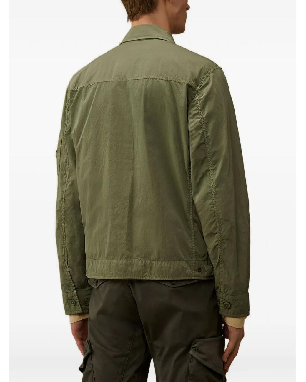C P Company Green Heavy Chrome-R Zipped Lens Overshirt for men