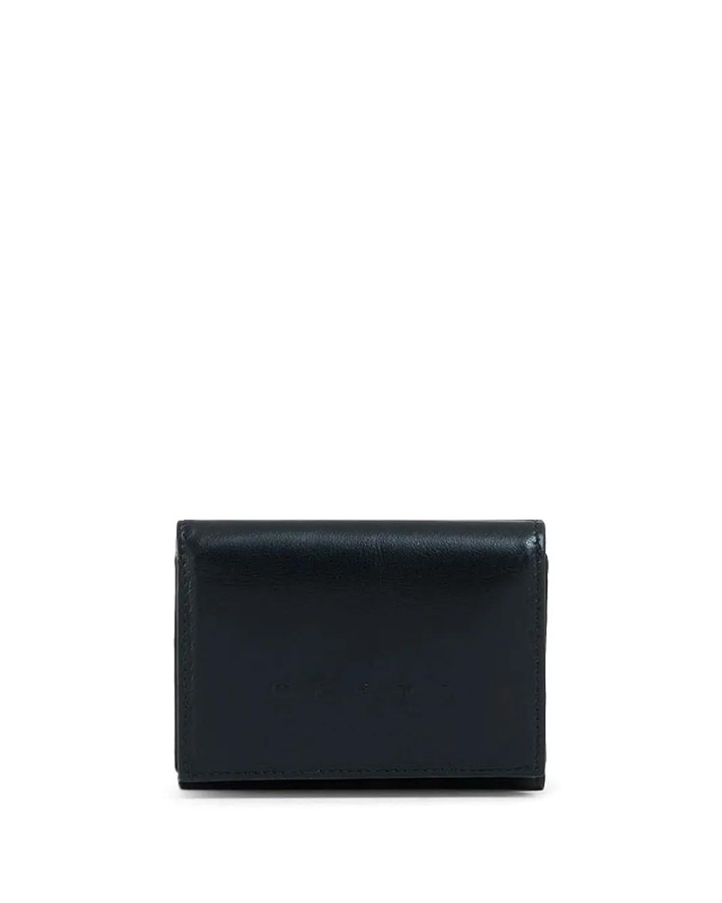 Marni Blue Bi-Fold Embossed Logo Leather Wallet