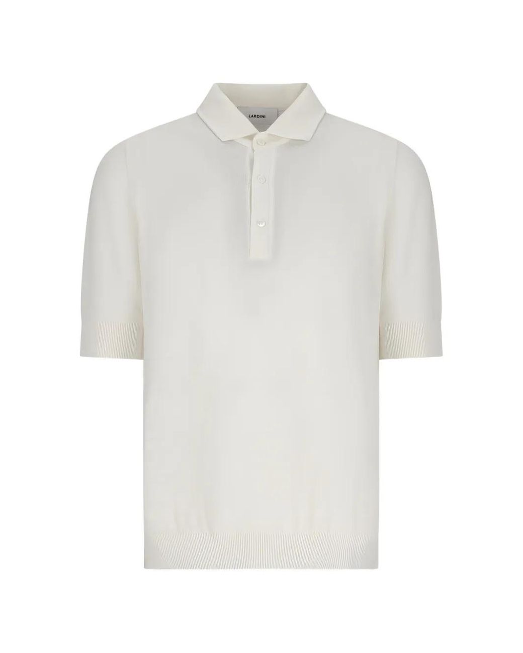 Lardini White Buttoned Polo Shirt for men