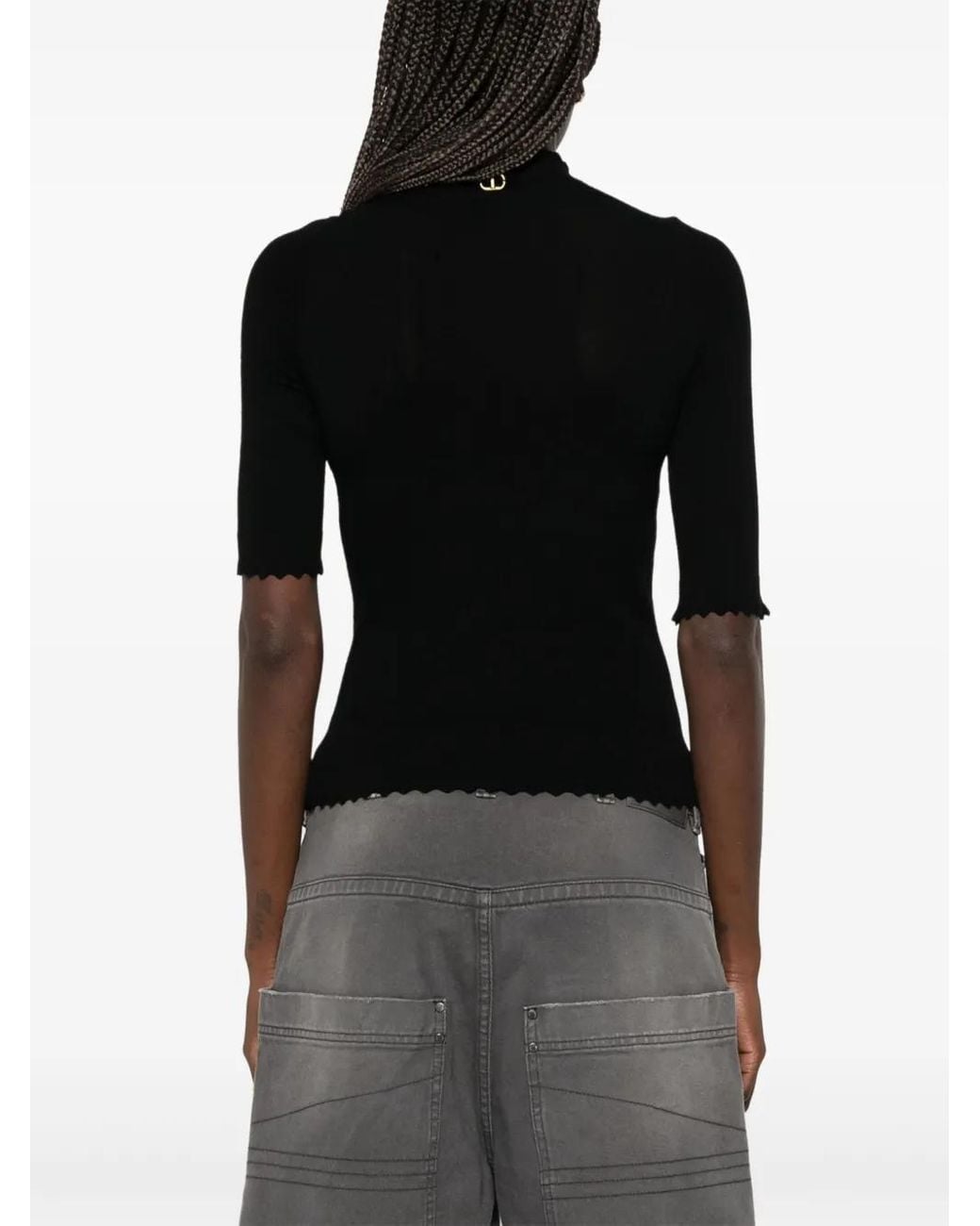 Twinset Black Knitted T-Shirt