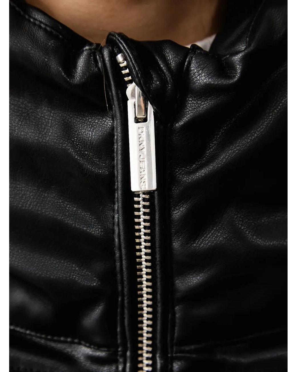 DKNY Black Quilted Faux-Leather Jacket