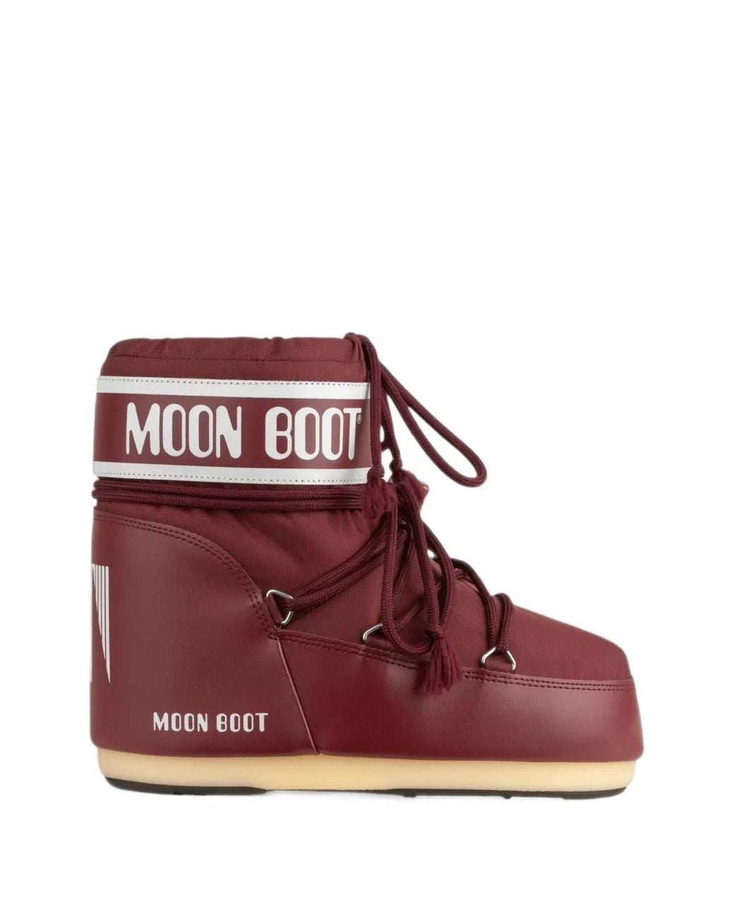 Moon Boot Red Icon Low Burgundy Nylon Boots