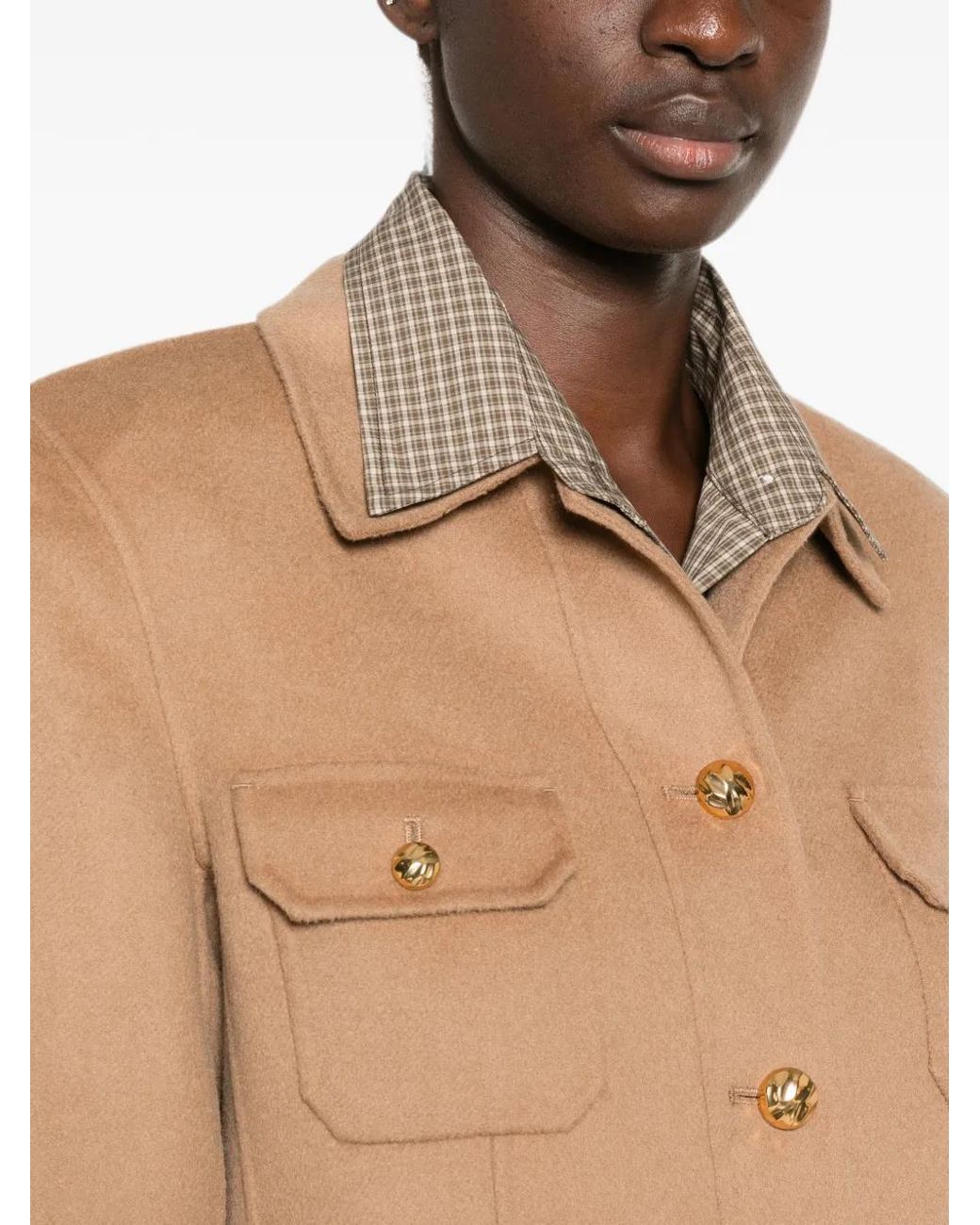 Chaqueta Utility Con Botones Max Mara de color Natural