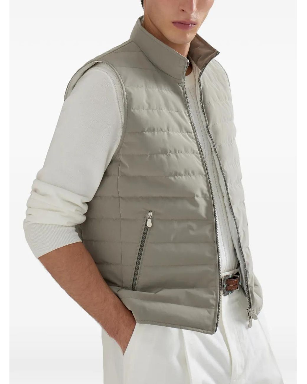 Brunello Cucinelli Gray Gilet Vest for men
