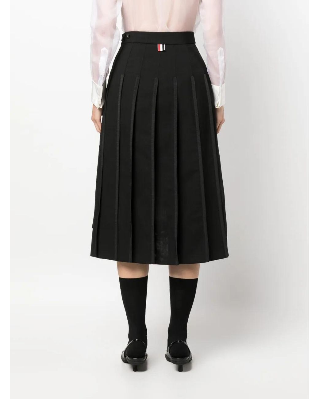 Thom Browne Black Classic Tipping Pleated Skirt