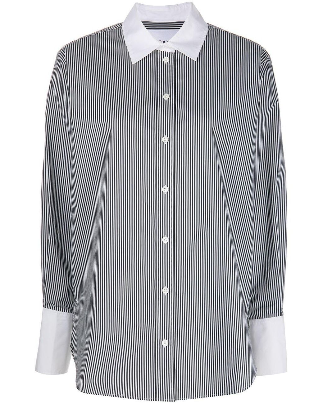 FRAME The Oversized Striped-shirt in Gray | Lyst