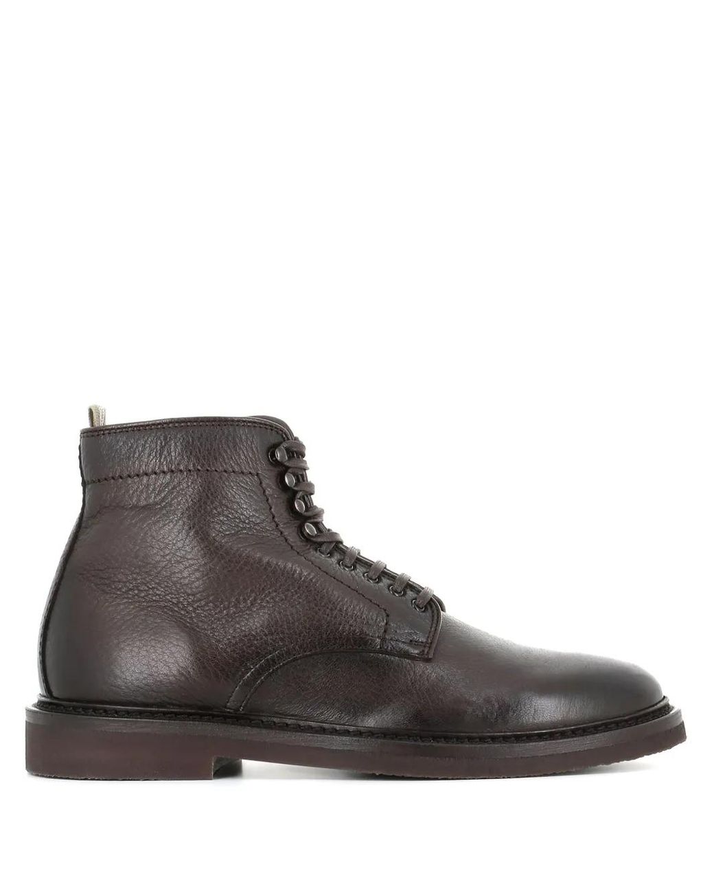 Officine Creative Brown Lace-Up Leather Boots for men