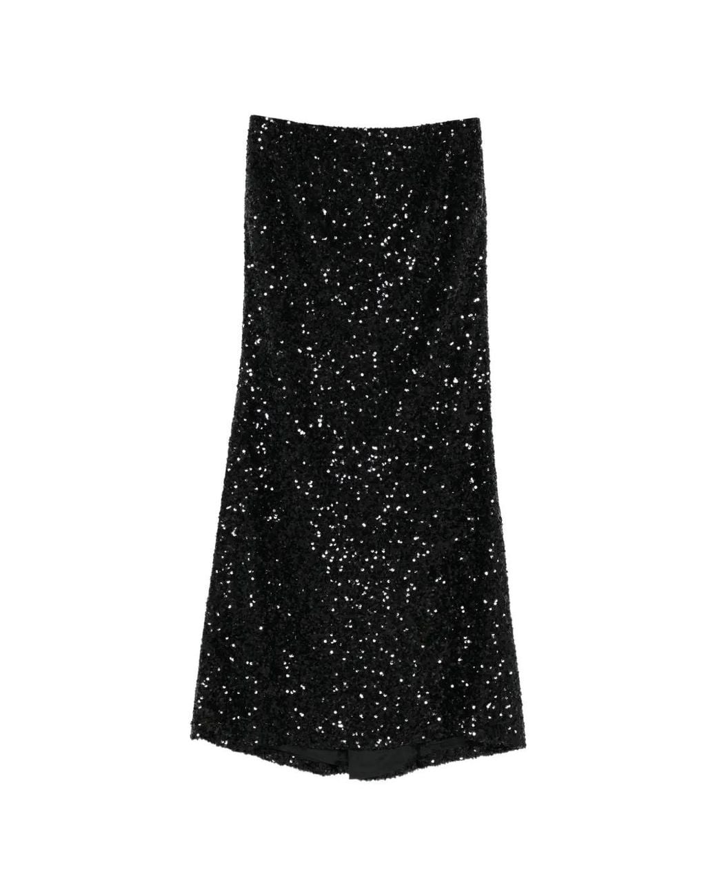 N°21 Black Sequin-Embellished Maxi Skirt