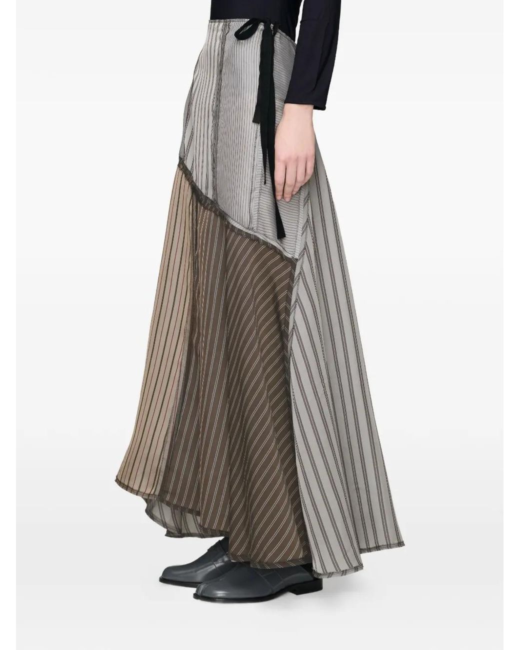 Maison Margiela Gray Skirt With Raw Hem