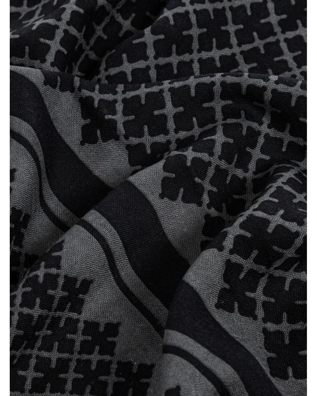 By Malene Birger Black Geometric-Pattern Scarf