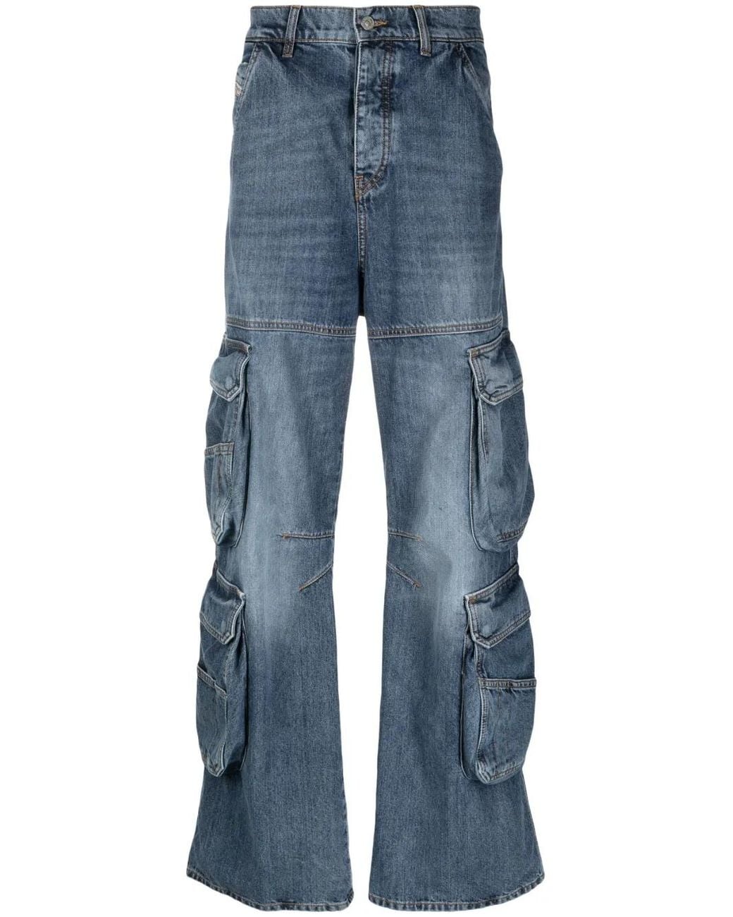DIESEL Blue Mid-waisted Cargo