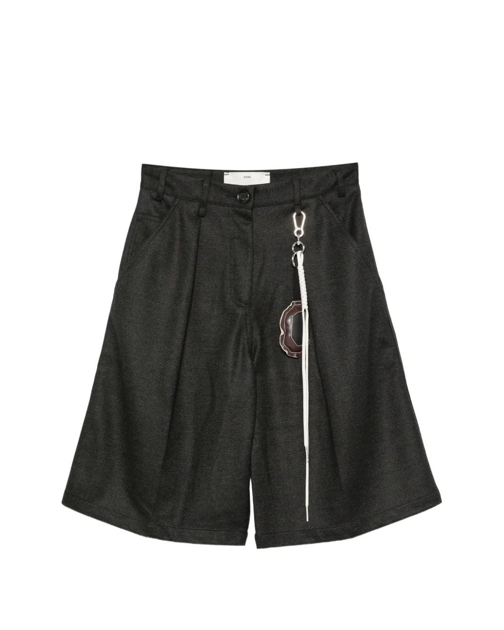 Song For The Mute Black Pleated Wide-Leg Shorts