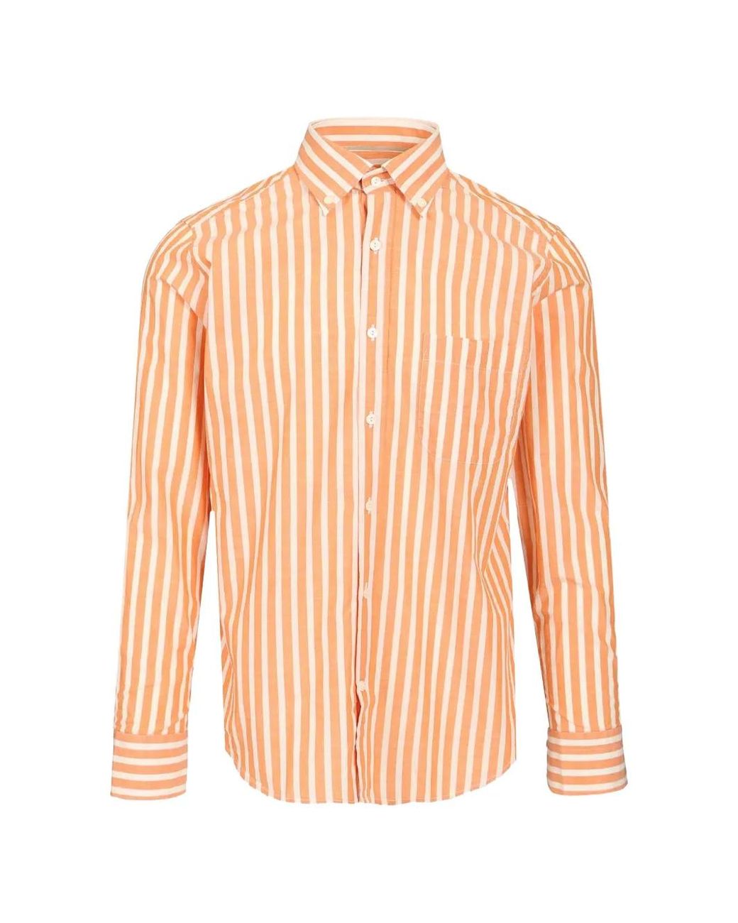 Al Duca D'aosta Pink Vertical-Stripe Button-Down Shirt for men