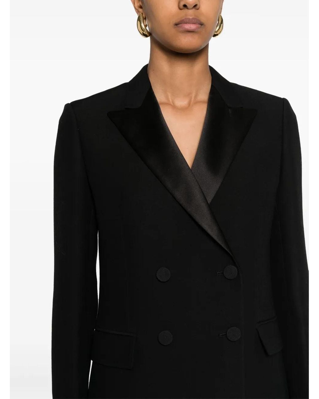 Fabiana Filippi Black Double-Breasted Coat
