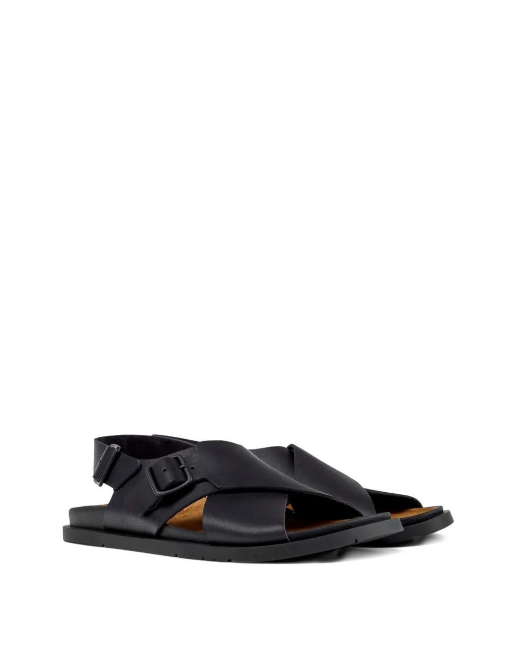 Camper White Lluc Buckled Crossover-Strap Sandals