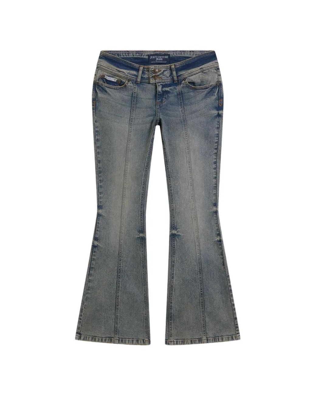 Juicy Couture Blue Embroidered Flared Jeans
