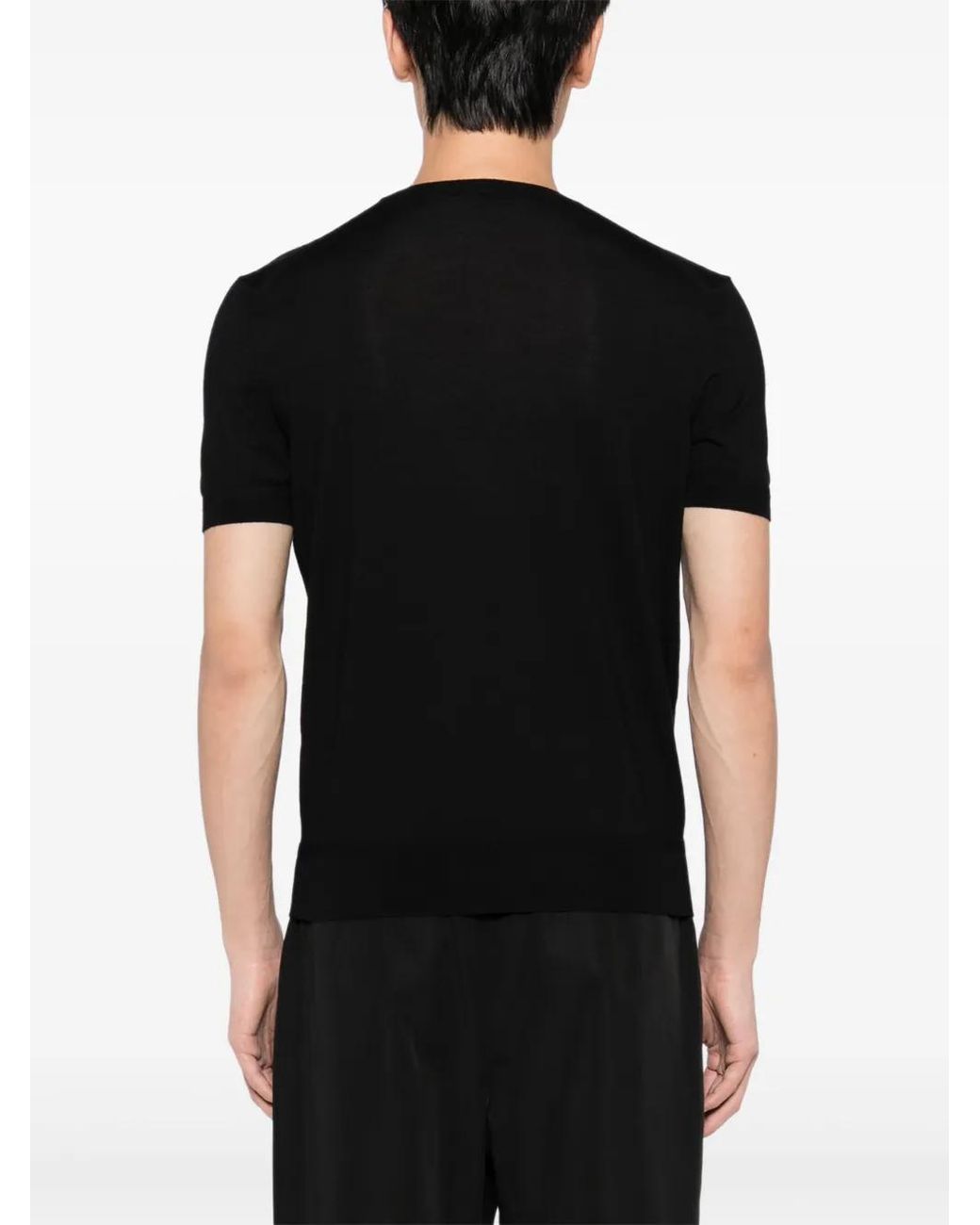 Tom Ford Black V-Neck Knitted Tee for men