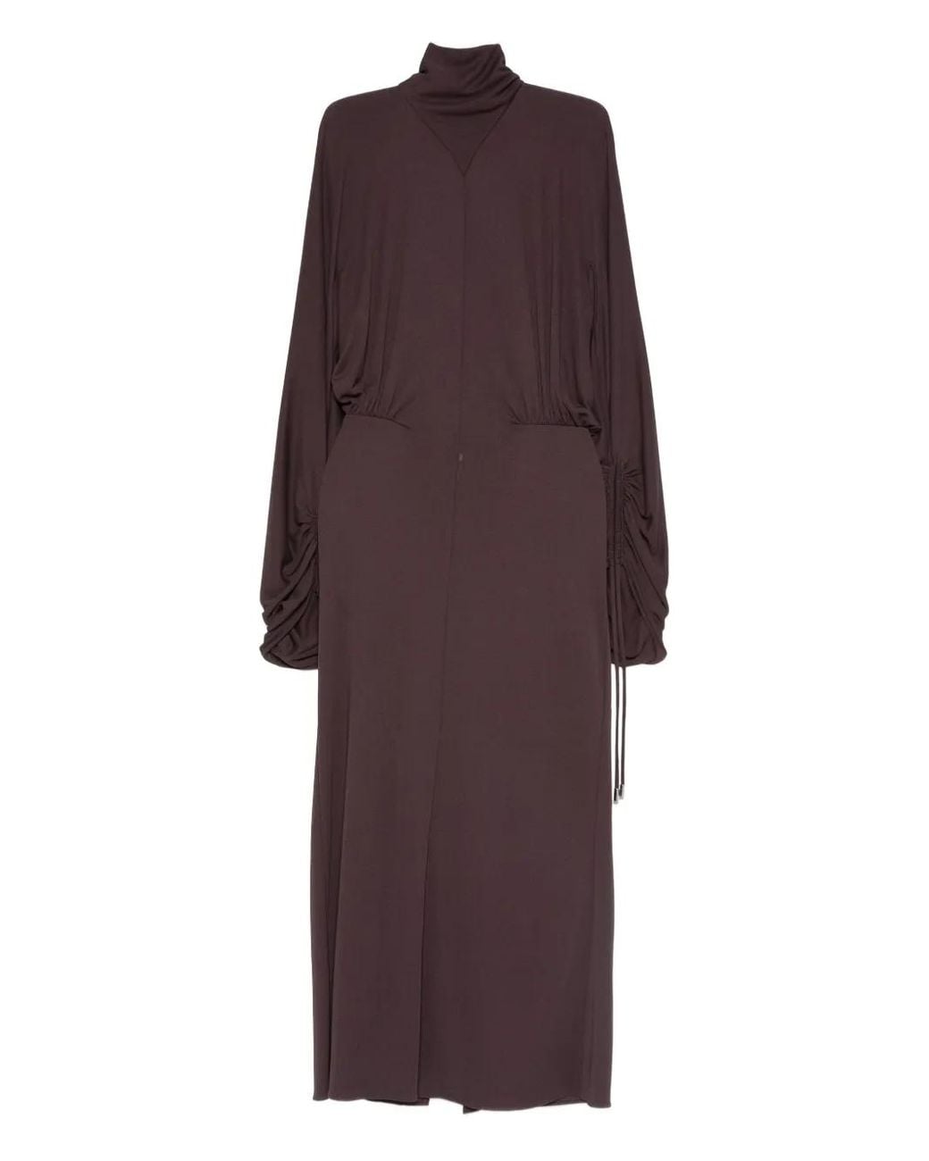 Lanvin Purple Gathered Midi Dress