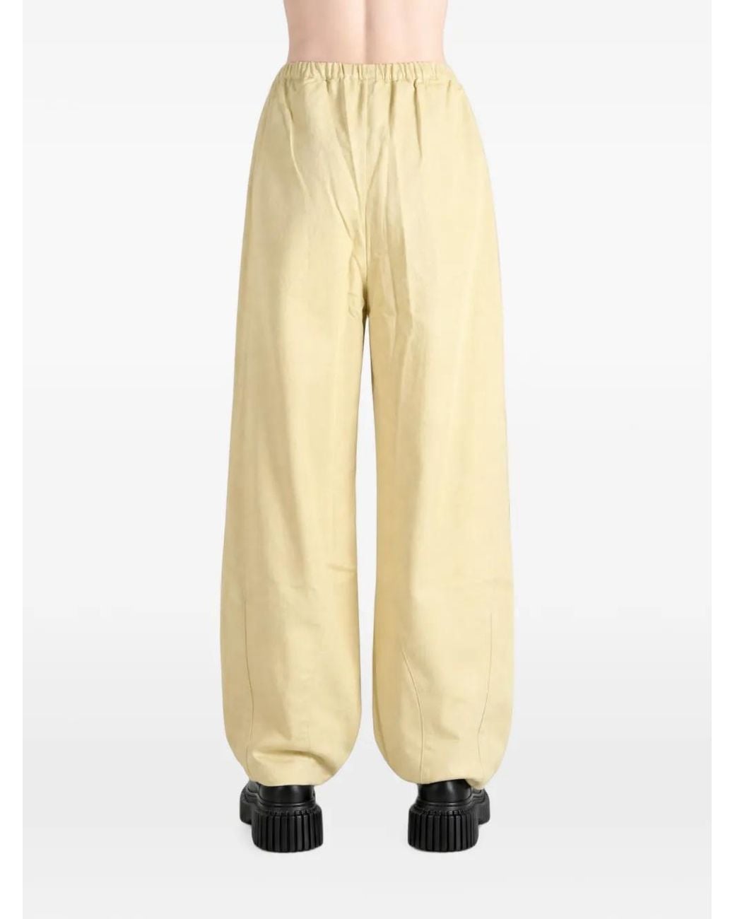 Nikki Chasin Yellow Contessa Elasticated-Waist Wide-Leg Trousers
