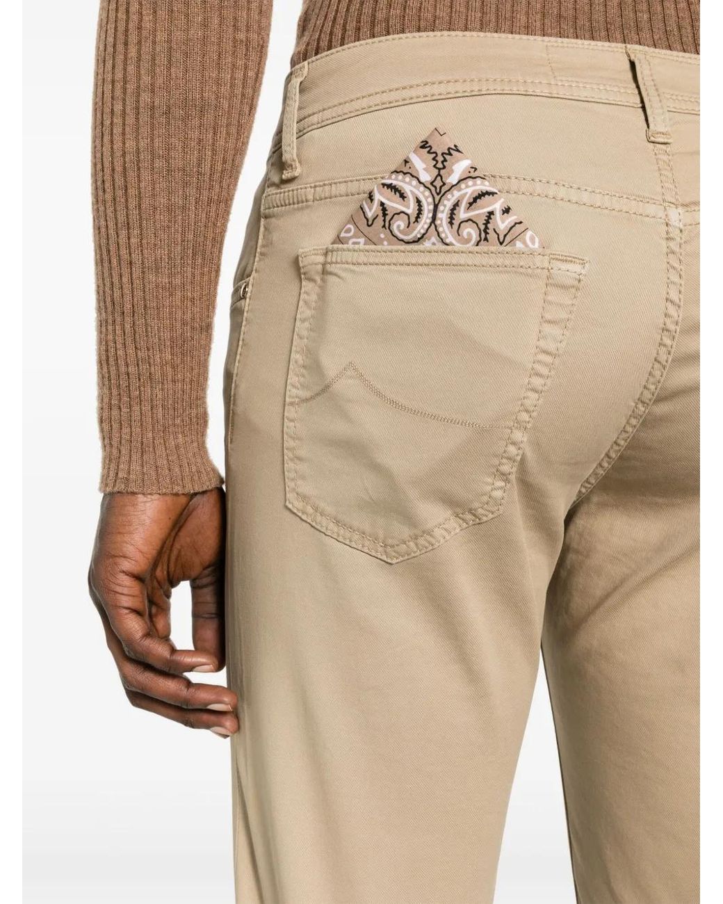 Jacob Cohen Natural Bard Slim-Cut Trousers for men