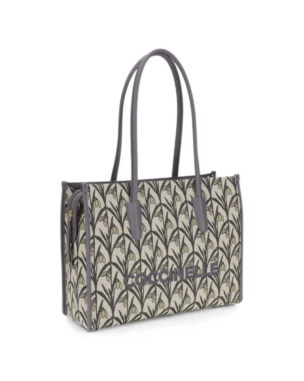 Coccinelle White Myrtha26 Floral-Jacquard Shoulder Bag