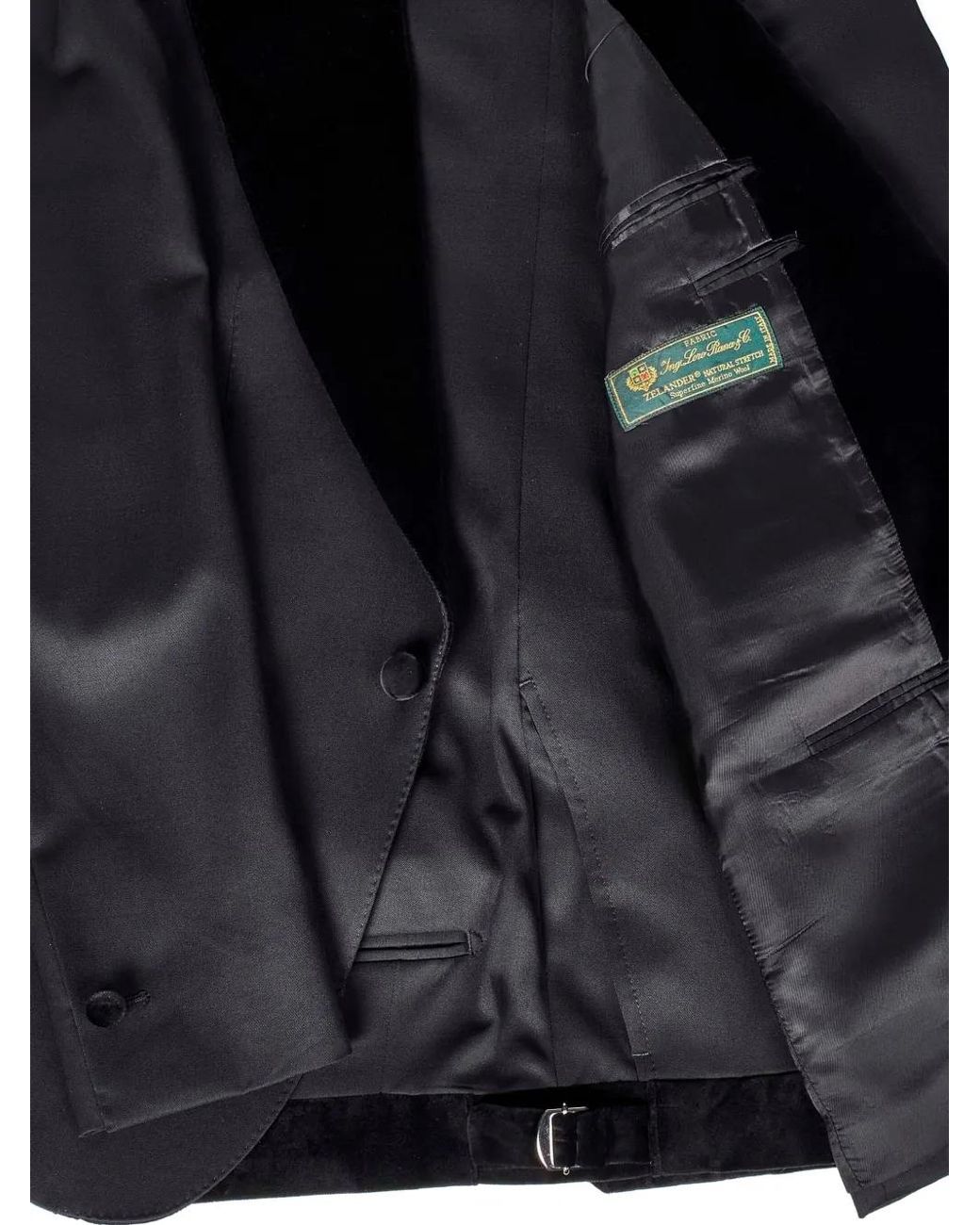 Franzese Collection Black Velvet-Lapels Suit for men