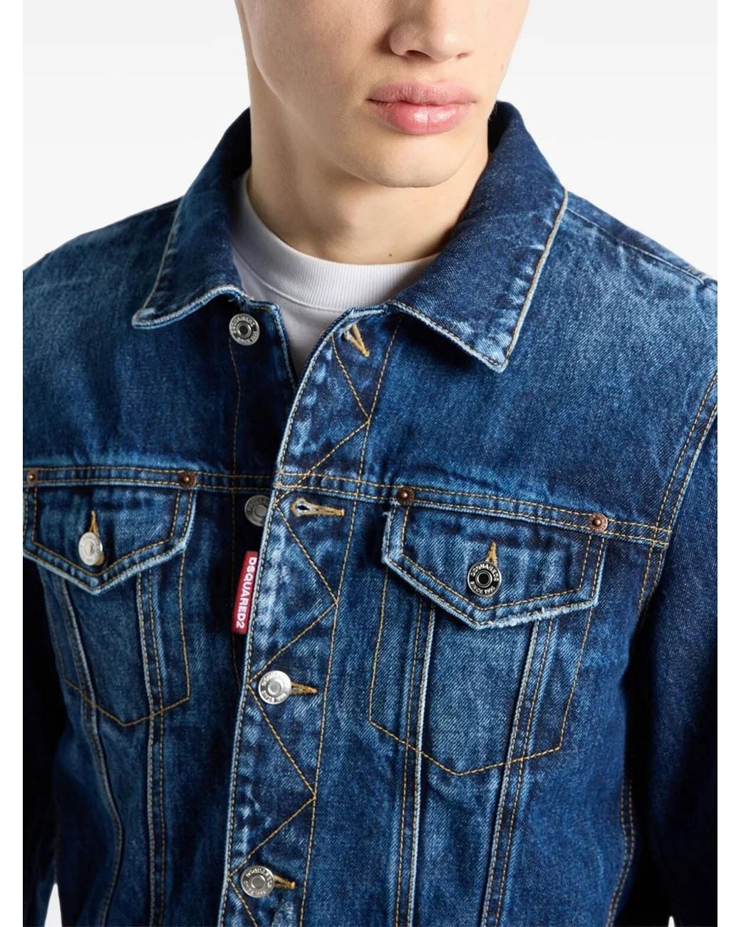 DSquared² Blue Mini Front Jean Jacket for men