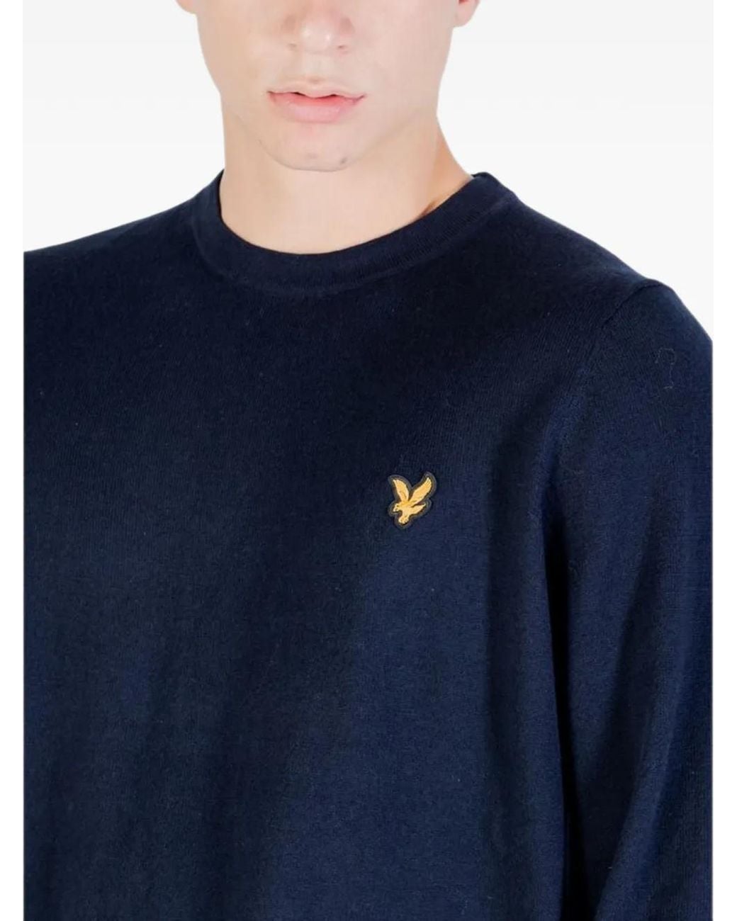 Lyle & Scott Blue Logo-Patch Sweater for men