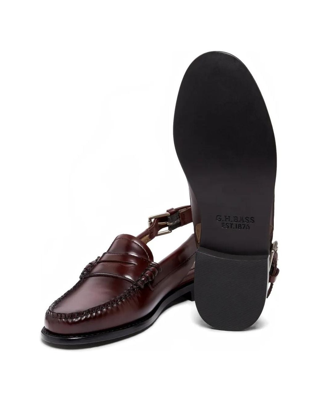 G.H.BASS White Weejuns Penny Slingback Loafers