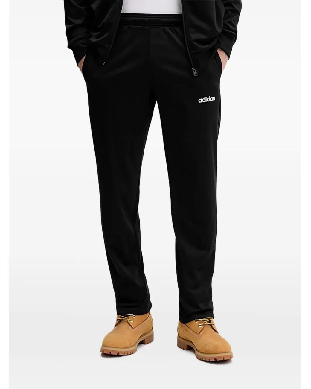 Adidas Black Linear Logo-Print Tracksuit for men