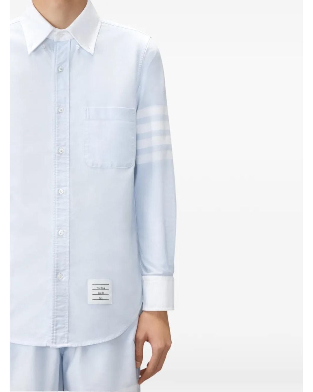 Thom Browne White Oxford 4-Bar Shirt for men