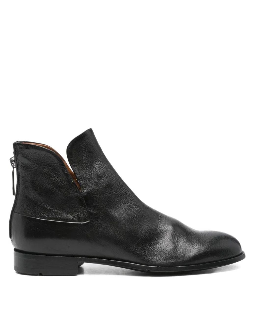 LEMARGO Black Back-Zip Ankle Boots