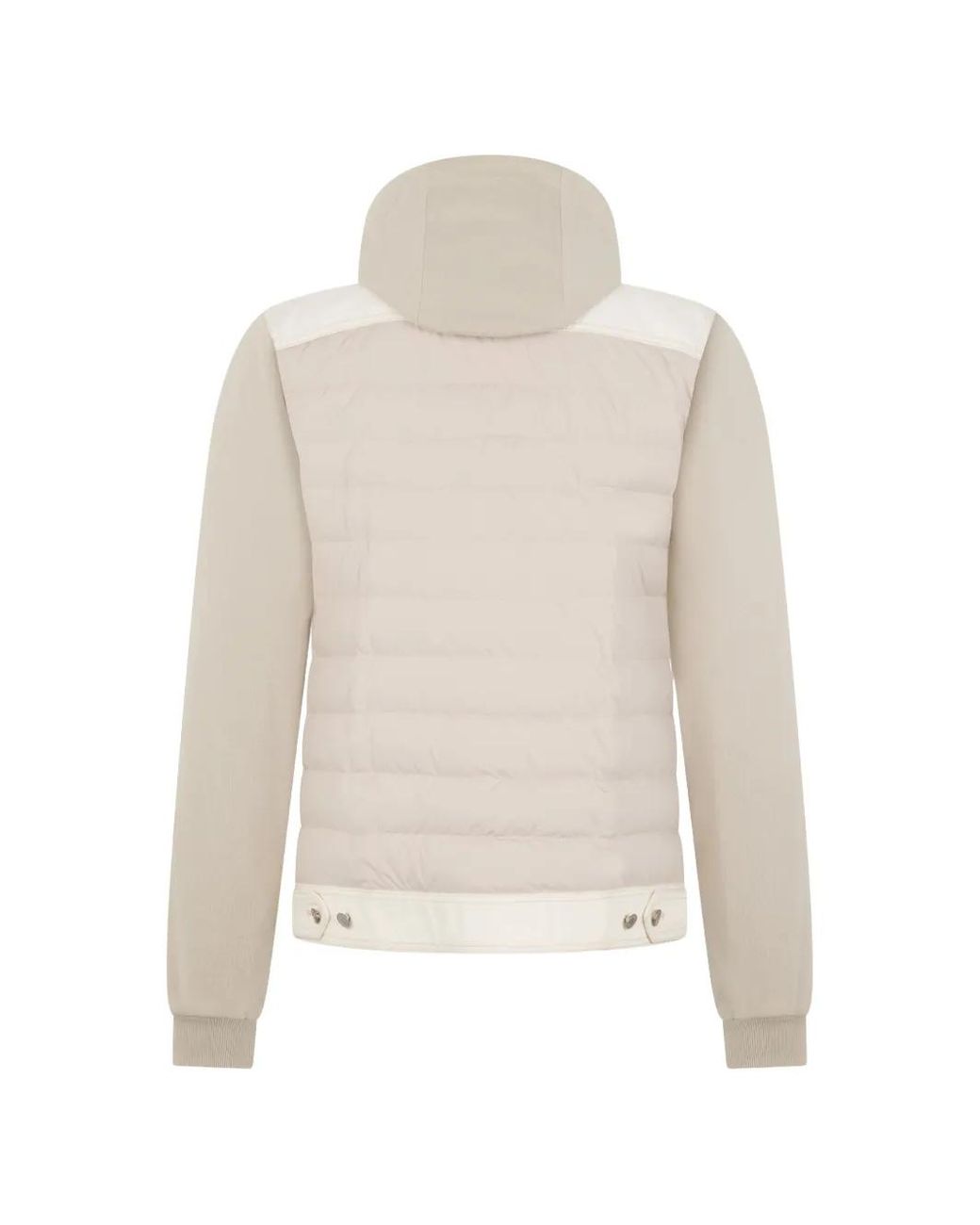 Moorer White Hooded Pocket Bomber Jacket for men