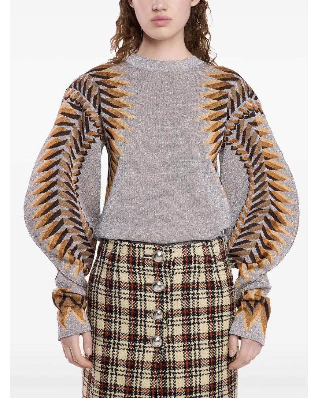 Rabanne Brown Jacquard Sweater