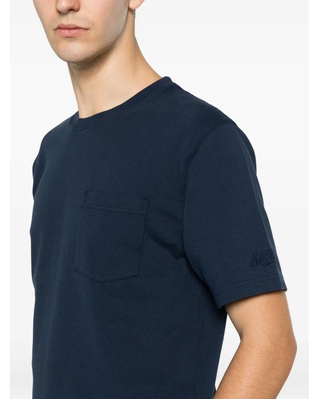 Mc2 Saint Barth Blue T-Shirt Bakewell À Col Rond for men