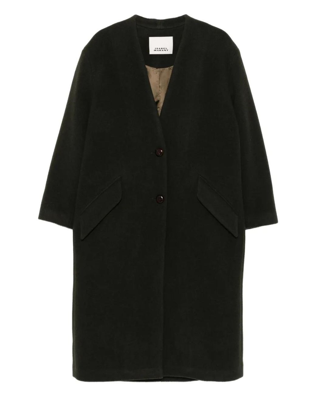 Isabel Marant Black Button-Front Patch-Pocket Coat