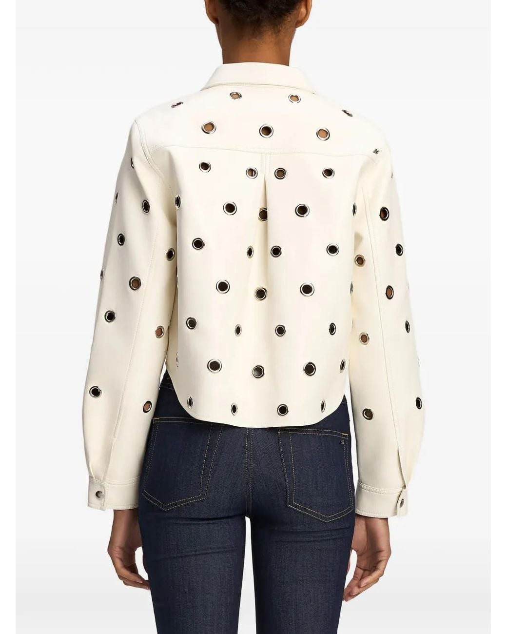 Cinq À Sept White Ramone Grommet-Embellished Jacket