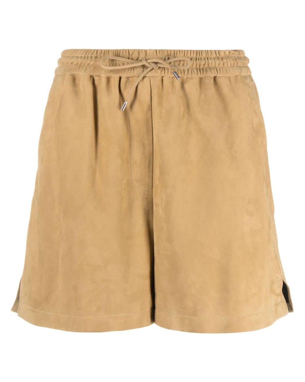 Loewe Natural Logo-Patch Leather Shorts