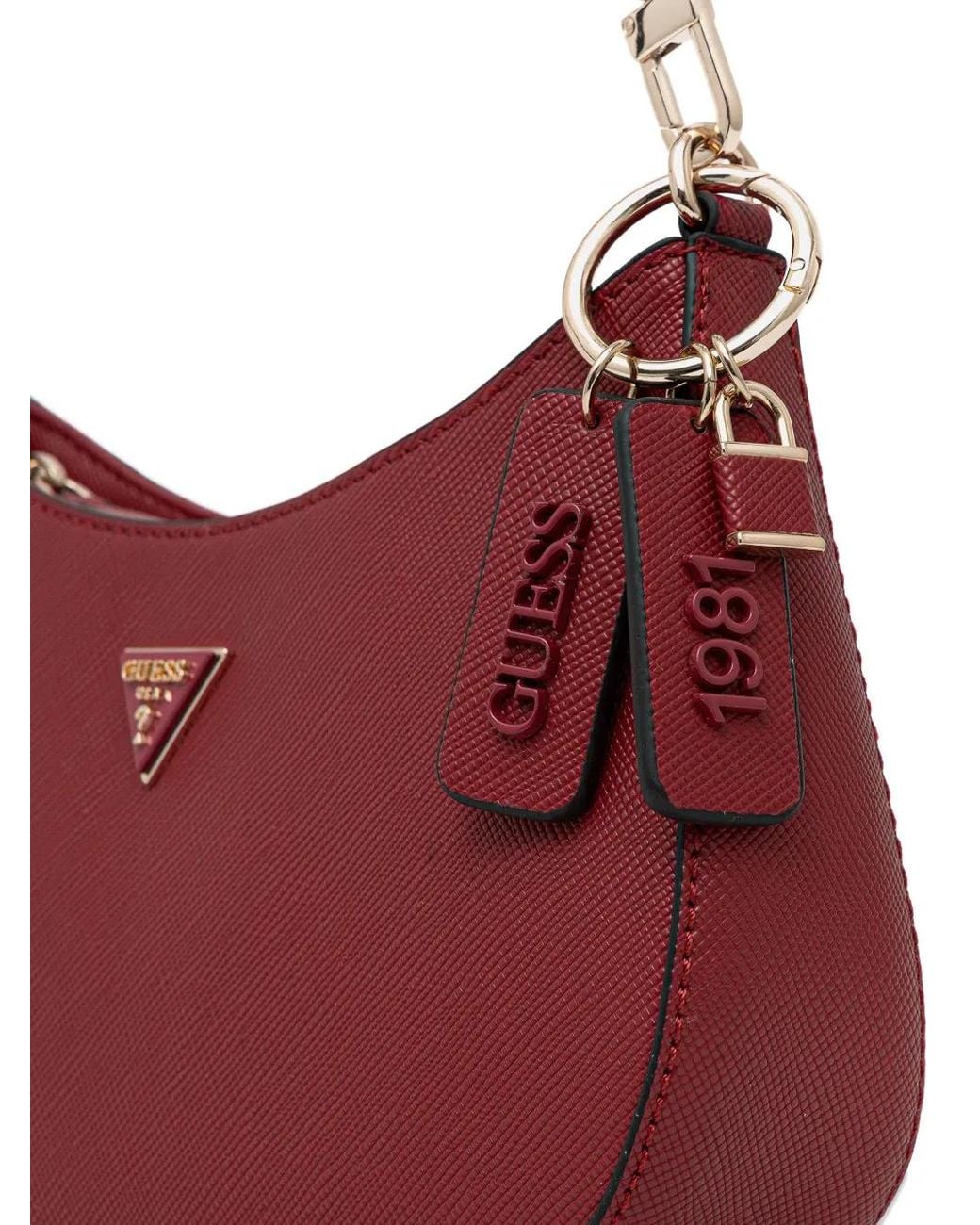 Guess Purple Noelle Logo-Charm Shoulder Bag