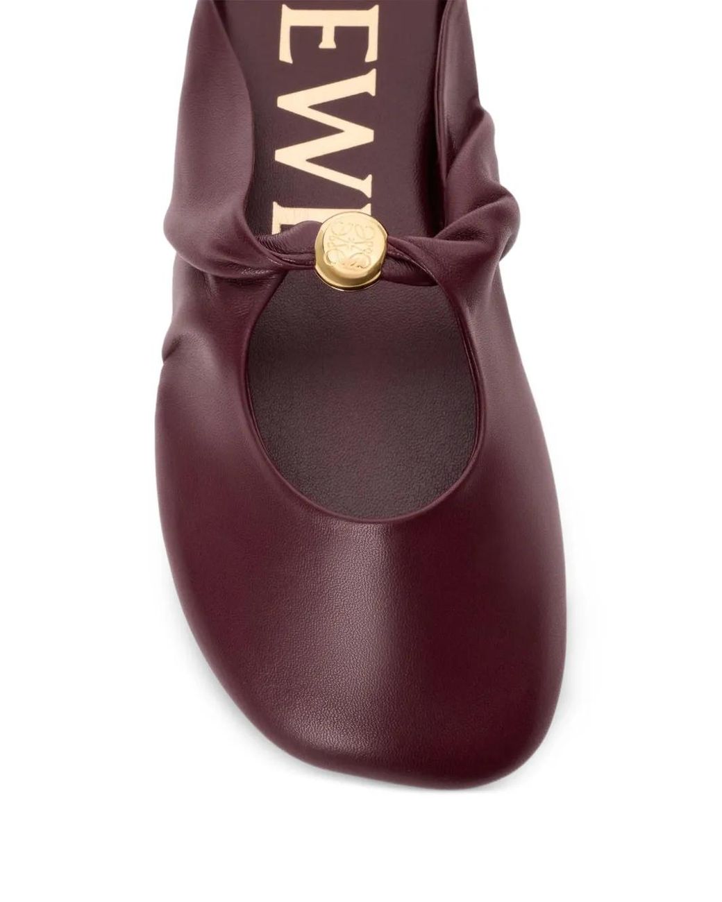 Loewe Purple Mules En Cuir Grainé