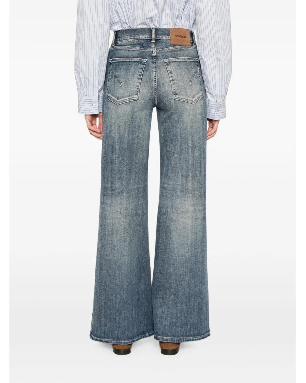 Dondup Blue Amber Wide-Leg Jeans