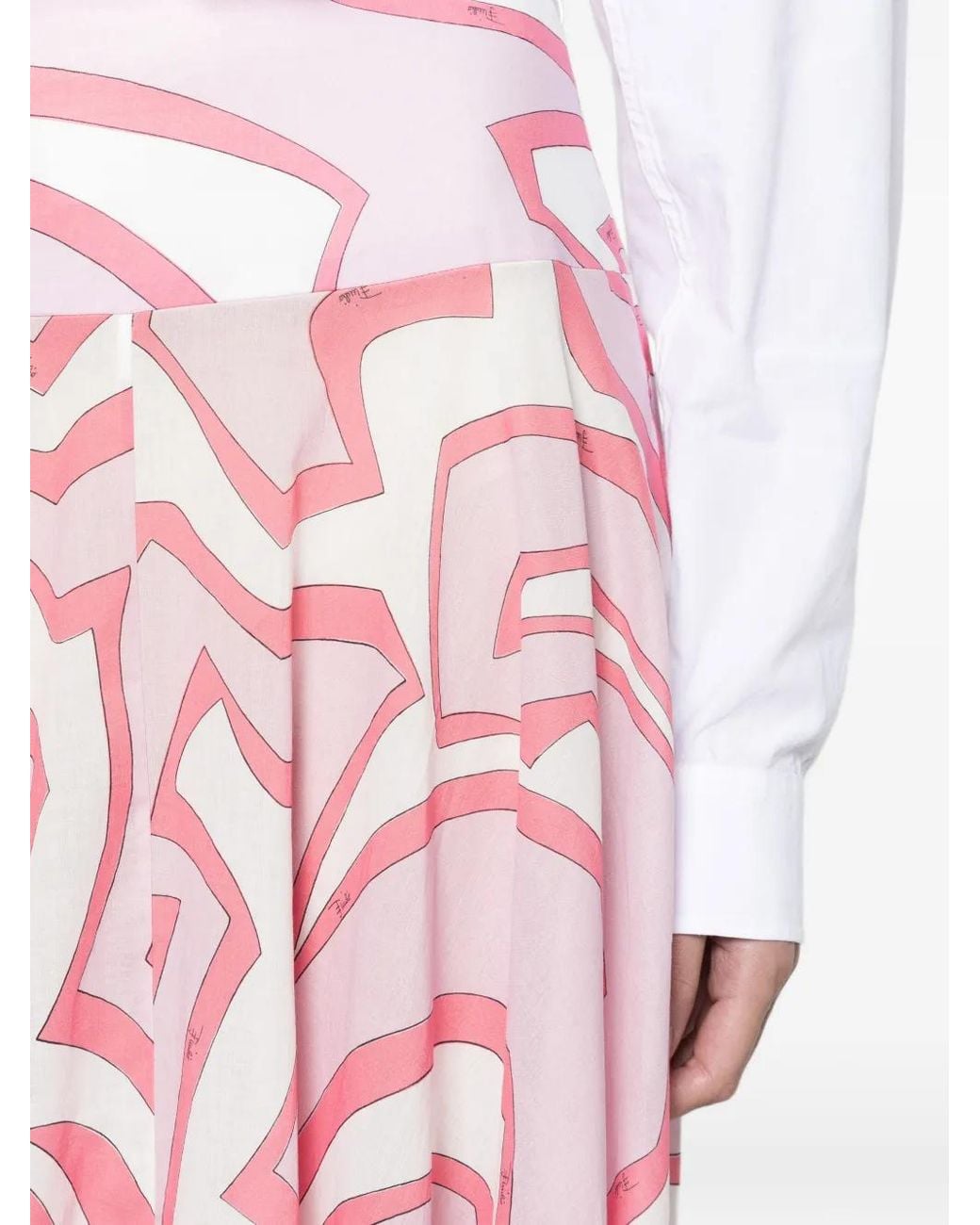 Emilio Pucci Pink Cotton Maxi Skirt