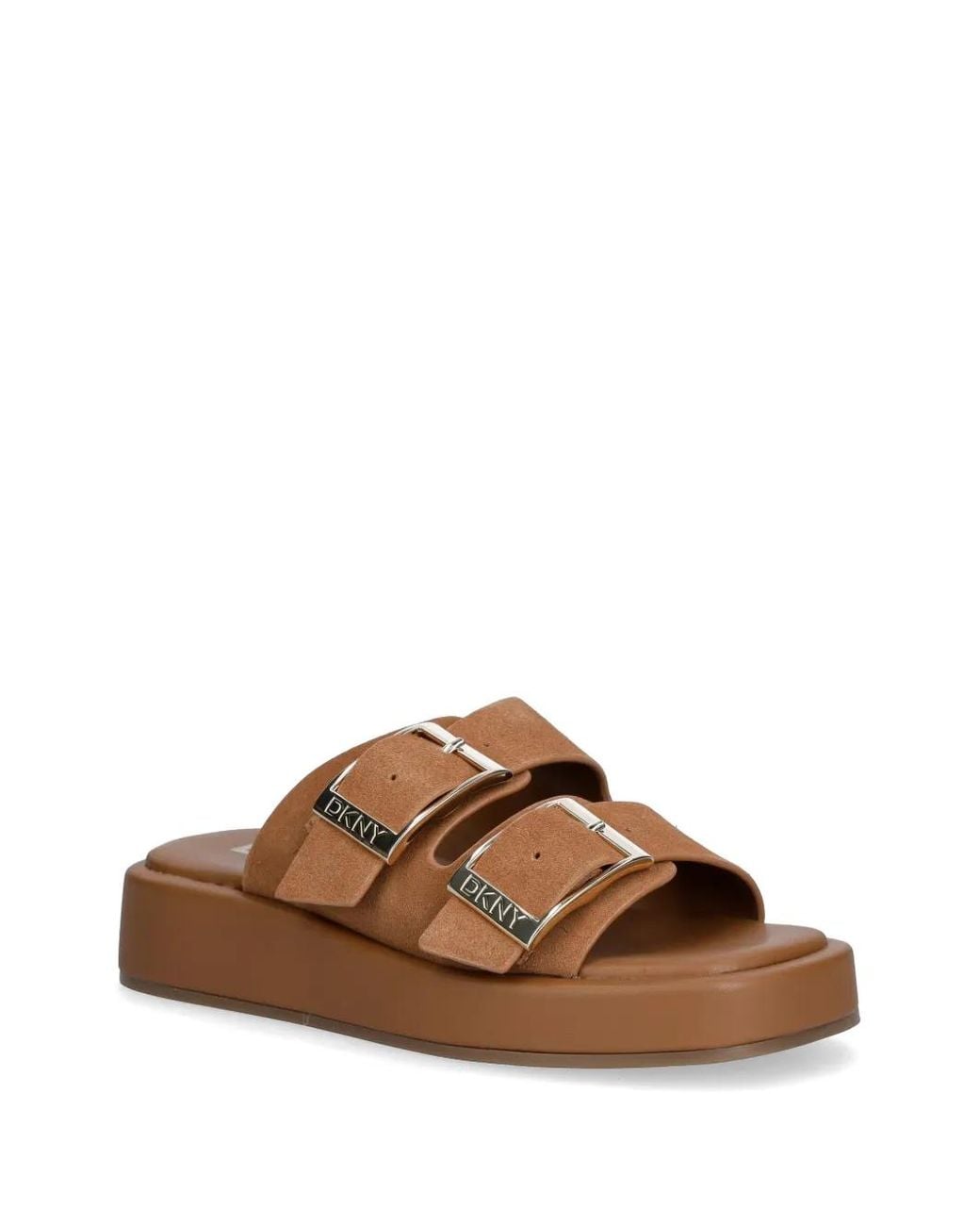 DKNY Brown Leocadia Buckle-Strap Sandals