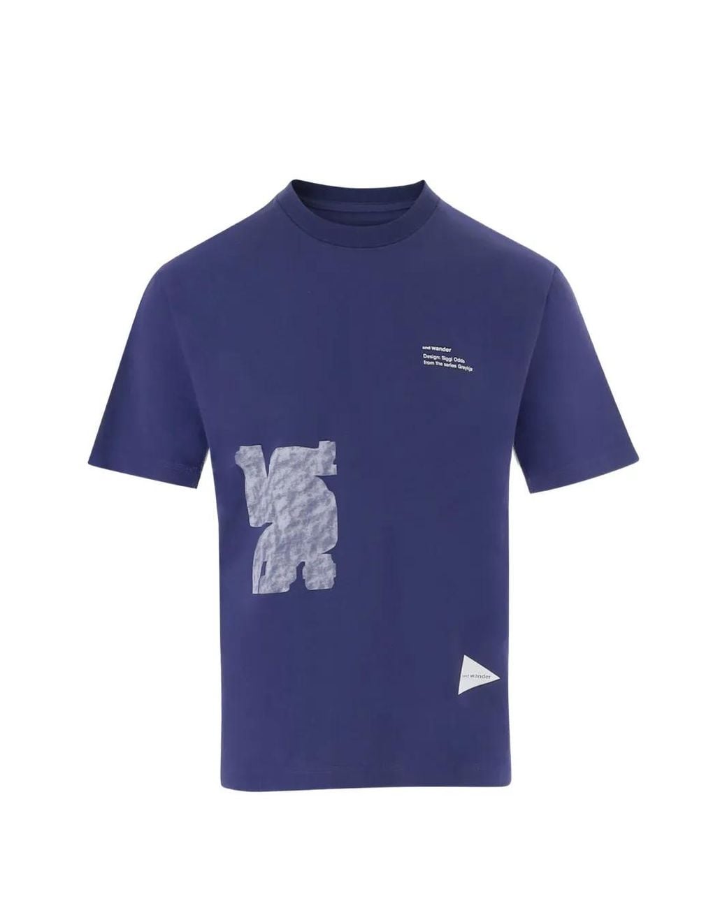 And Wander Blue Greykjavík Logo-Print T-Shirt