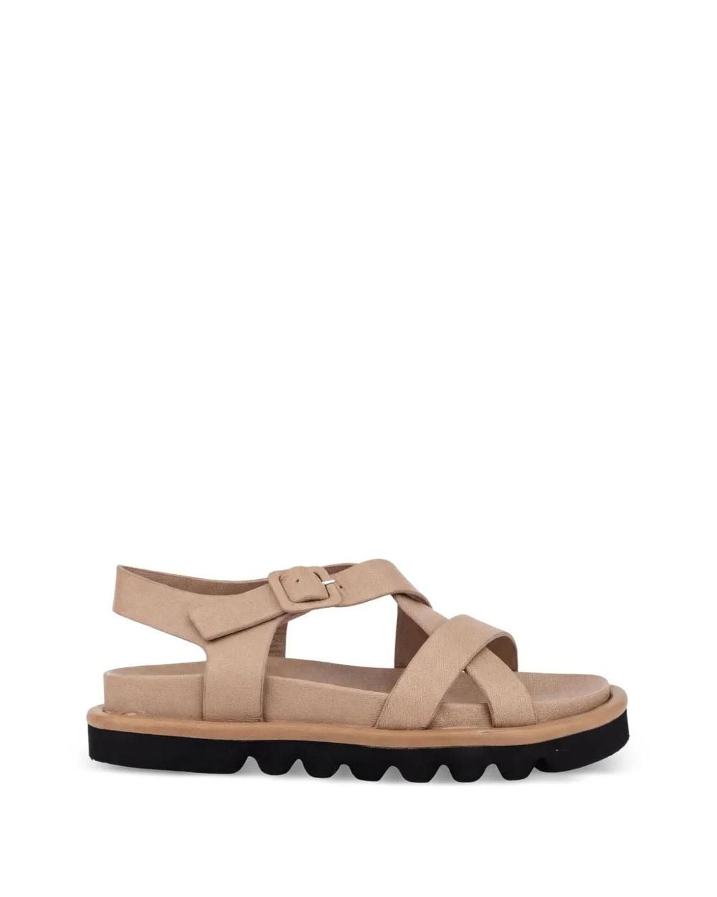 SERGIO MORETTI FIRENZE Brown Crossover-Strap Buckle-Fastening Sandals