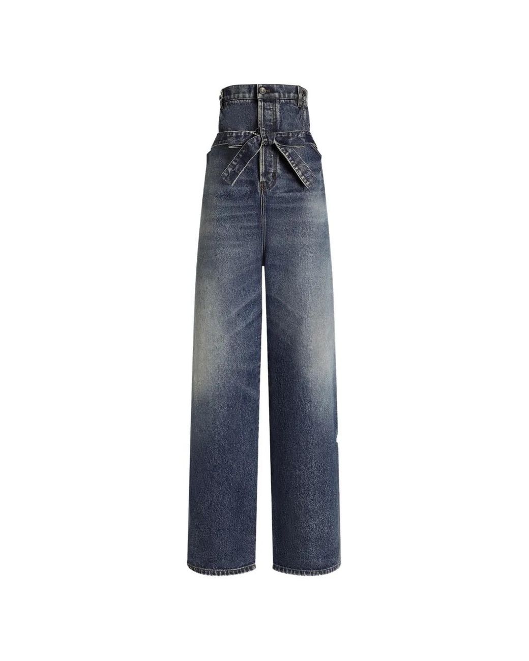 Dolce & Gabbana Blue Belted Button-Fastening Jeans