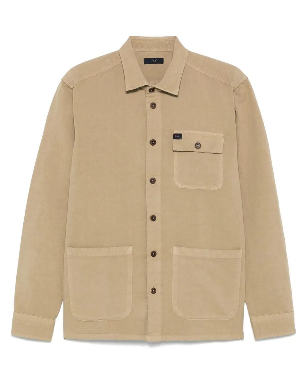Fay Natural Button-Up Overshirt for men