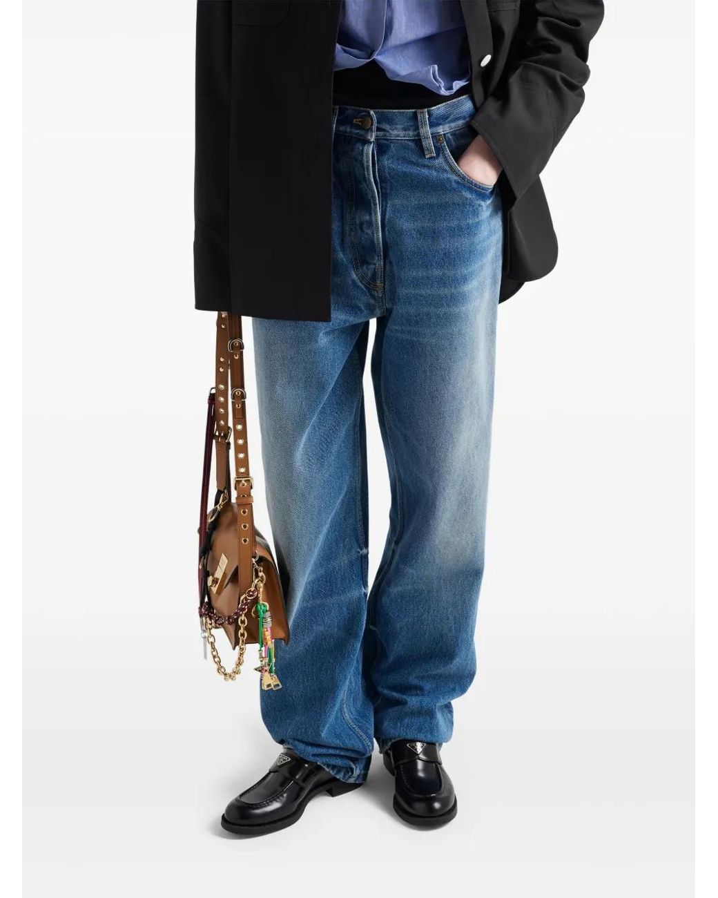 Prada Blue Wide-Leg Jeans