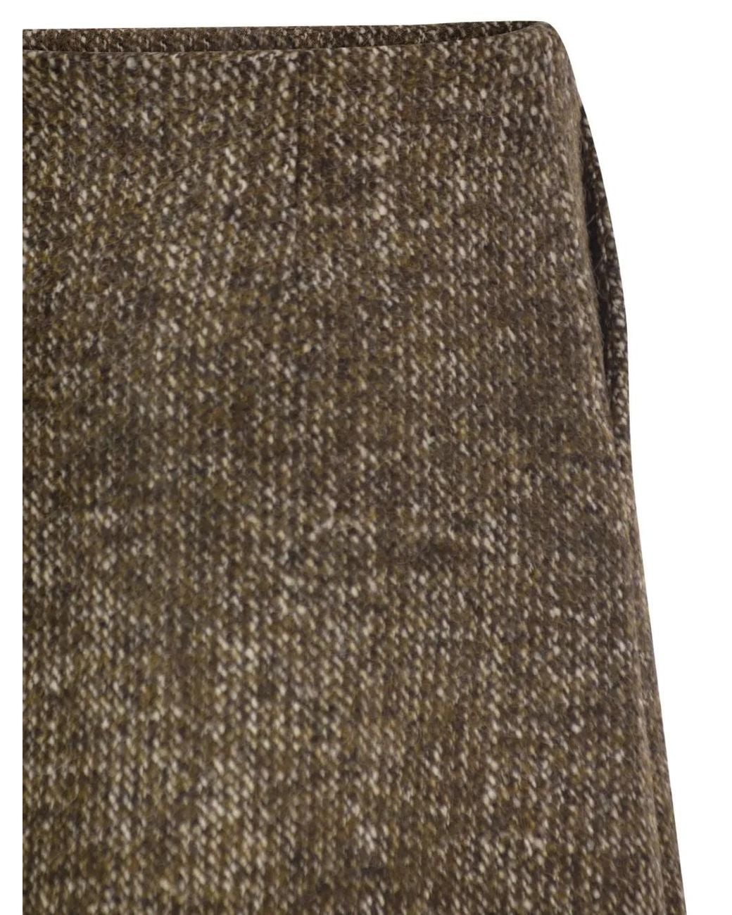 Antonelli Brown Mélange-Effect A-Line Mini Skirt