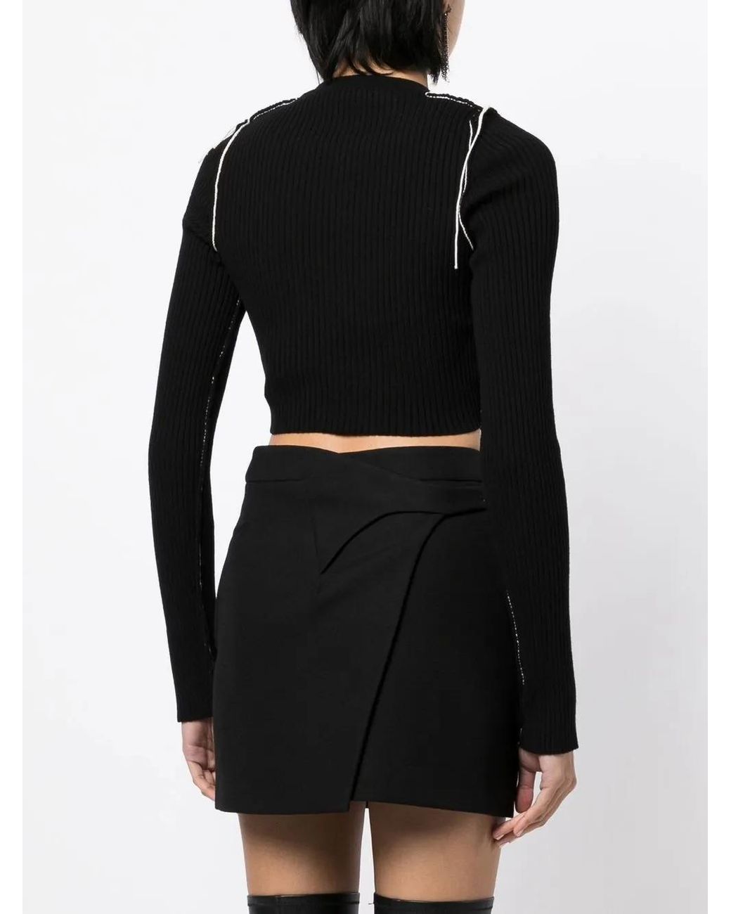 Off-White c/o Virgil Abloh Black Outline Cropped Cardigan